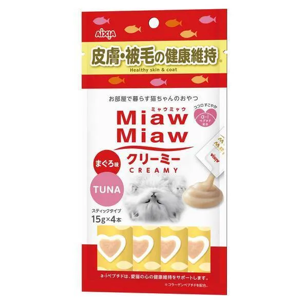 Aixia Miaw Miaw Creamy Tuna - Healthy Skin & Coat 15g x 4 (MMCM12)