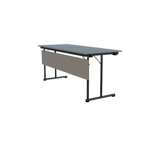 Ash Classroom Rectangle Table L 150 x W 60 x H 75 cm, MDF Laminated Table Tops With Black Metal Folding Legs.