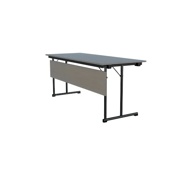 Ash Classroom Rectangle Table L 150 x W 60 x H 75 cm, MDF Laminated Table Tops With Black Metal Folding Legs.