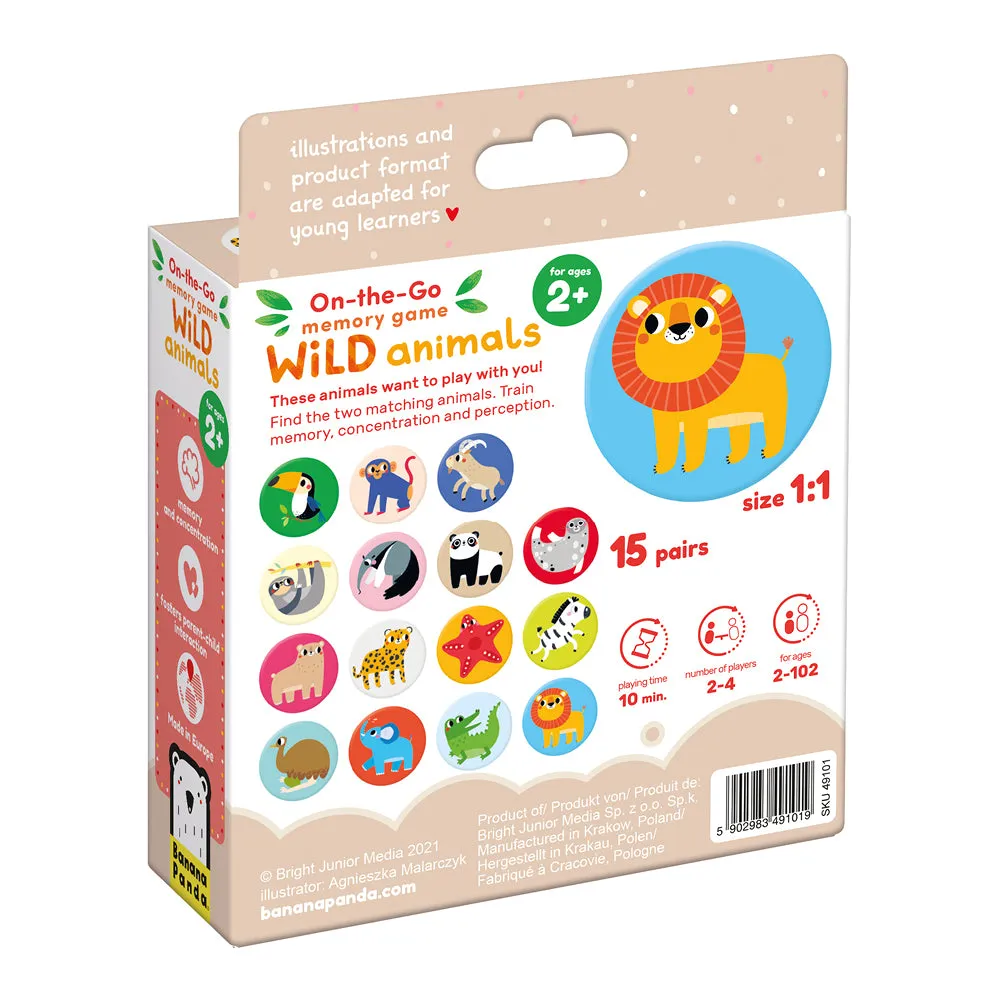 Banana Panda "Wild Animals" On-the-Go Puzzle Memory Game