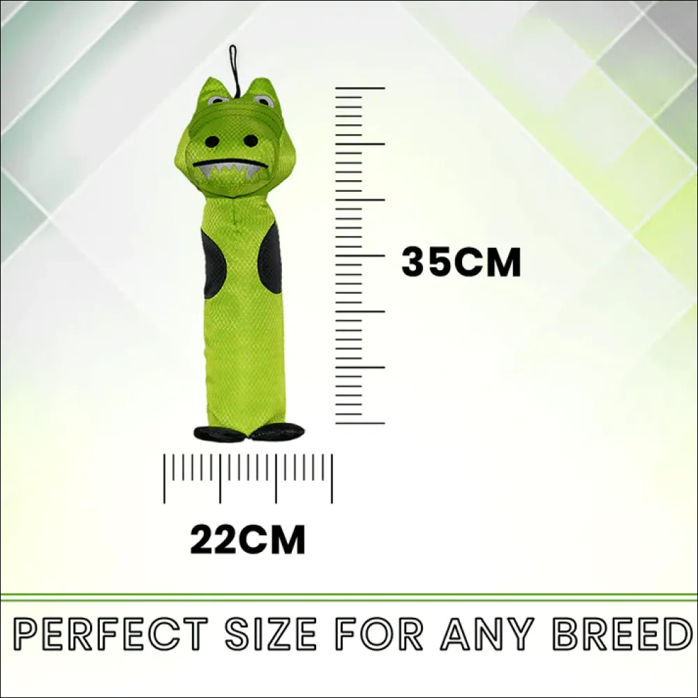 Basil Crunchy Crocodile Plush Toy for Dogs and Cats (Green)