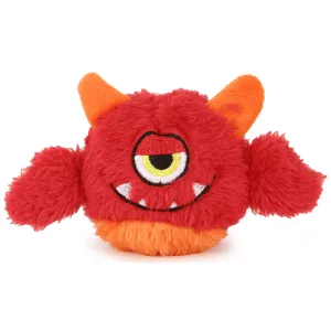 Basil Plush Monster Ball Toy with Squeaky Ball Inside for Dogs and Cats | For Medium Chewers (Red)