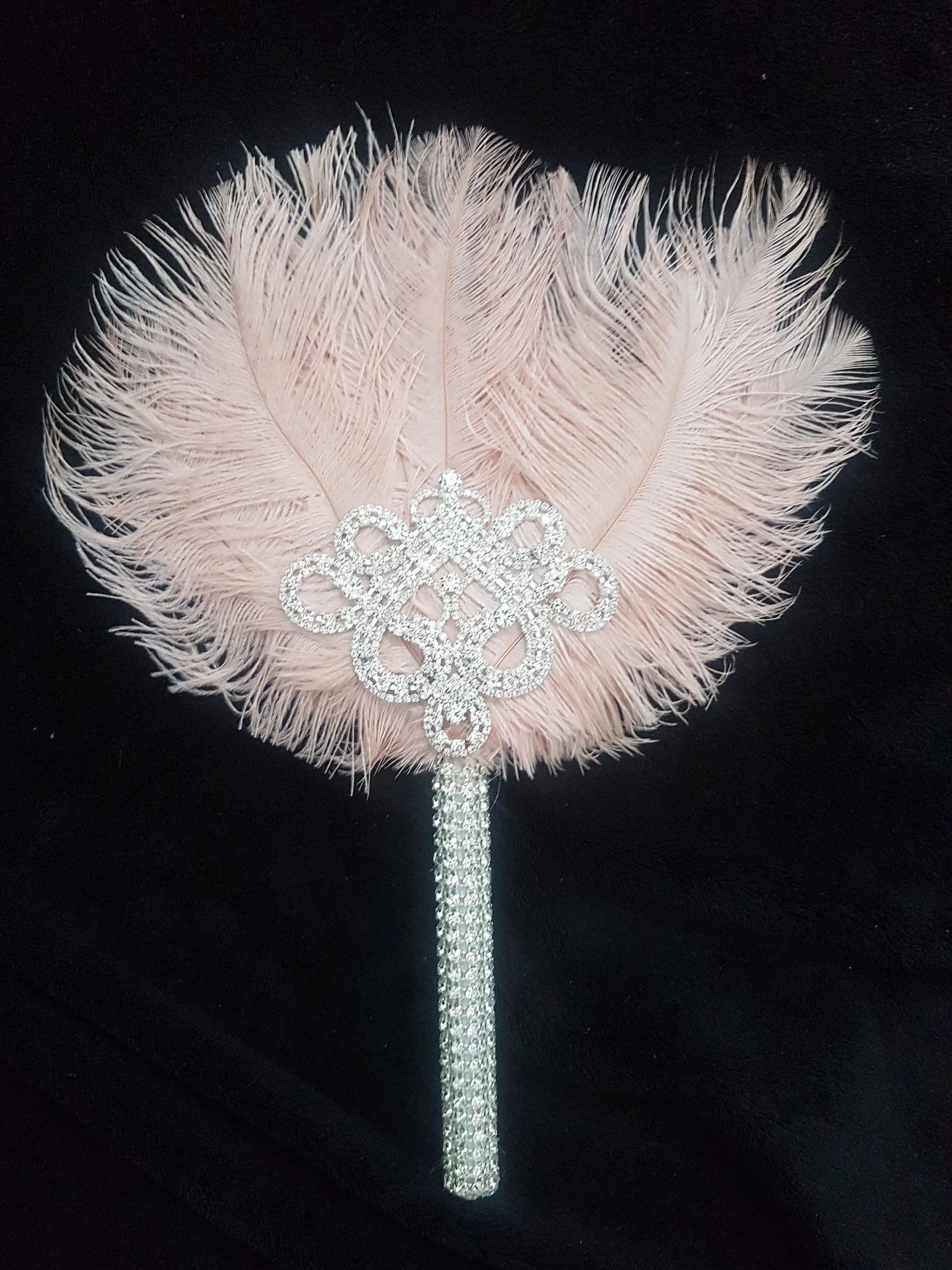 Bridesmaids Feather wand Fan, brooch bouquet, Alternative Bouquet by Crystal wedding uk