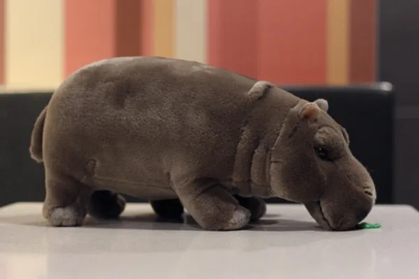 Brown Plush Hippo Stuffed Toy