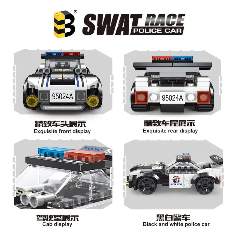 Build Your Own Black Police Car: Engaging Blocks Set for Kids