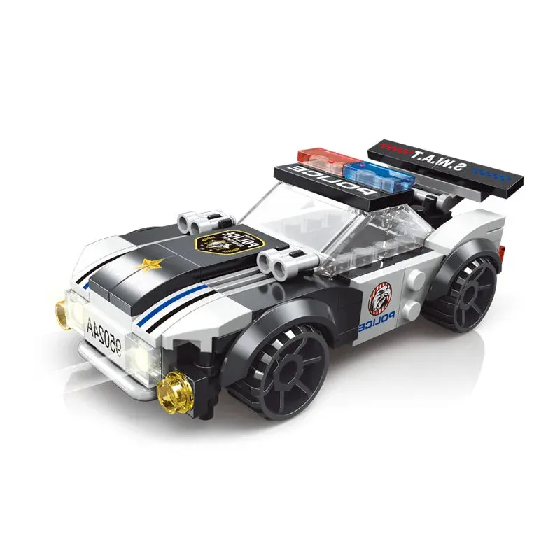 Build Your Own Black Police Car: Engaging Blocks Set for Kids