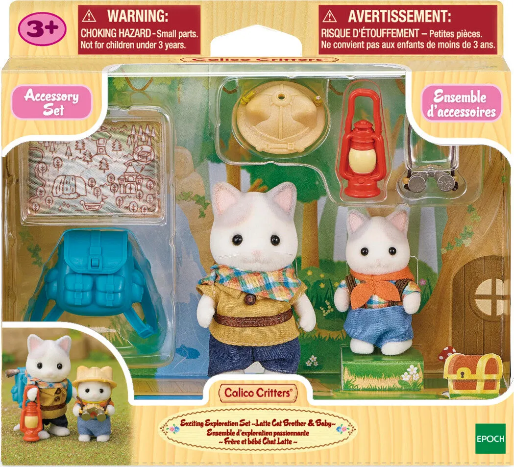 Calico Critters Exciting Exploration Set -Latte Cat Brother and Baby