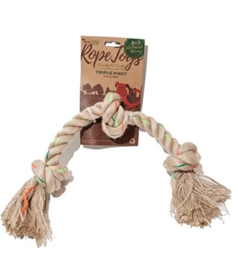 Define Planet Triple Knot Hemp Rope Dog Toy