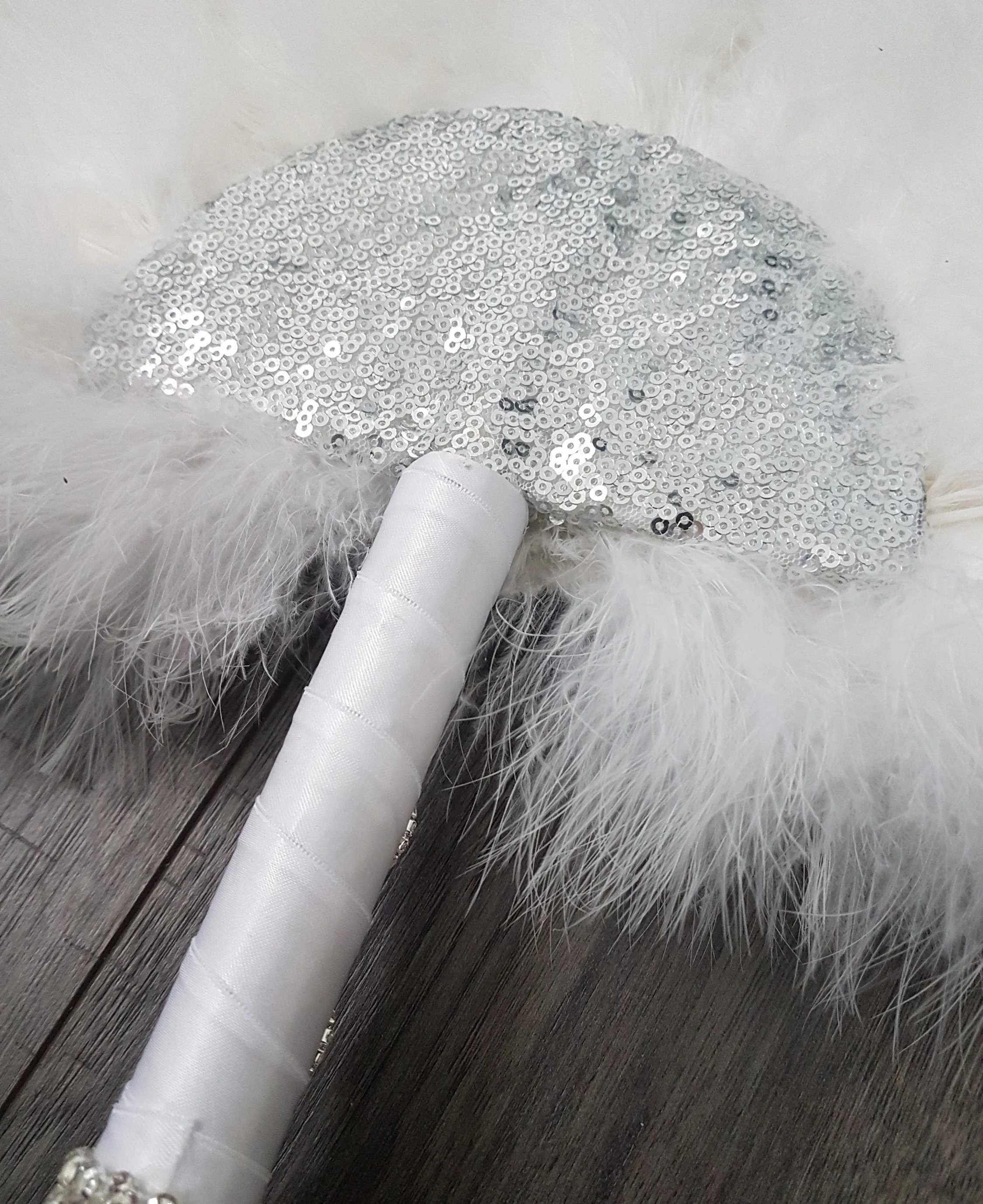 Feather Fan  bouquet luxury  alternative  Bouquet  Great Gatsby wedding style -ANY COLOUR  Artificial ,Alternative bouquet