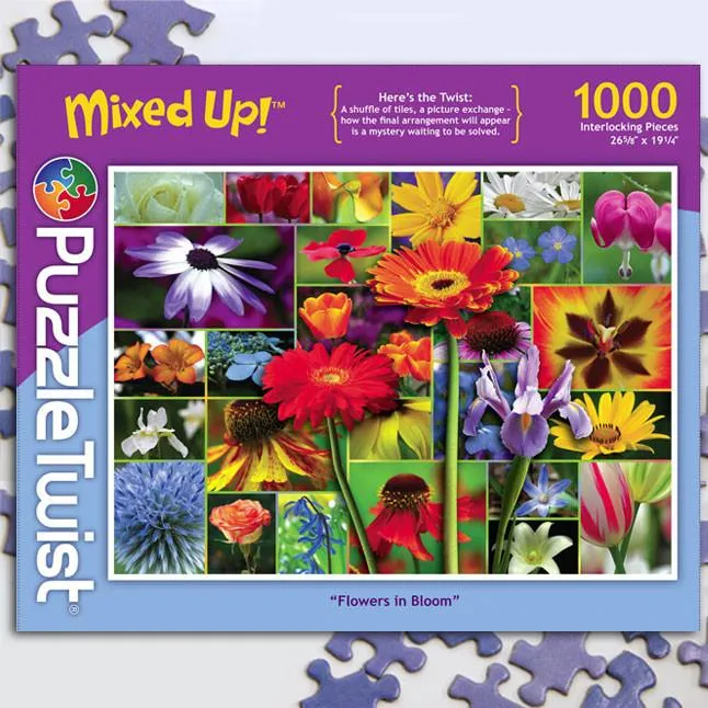 Flowers in Bloom 1000 Piece Puzzle Twist Jigsaw Puzzle - Quick Ship