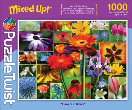 Flowers in Bloom 1000 Piece Puzzle Twist Jigsaw Puzzle - Quick Ship