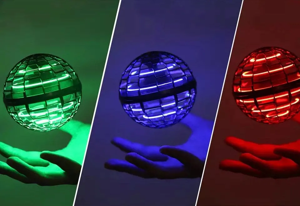 Flying Ball Rotating With LED Light Drone, Mini UFO 360 Degree Gyro Rotating Ball, Modern Mini Night Light Creative Flying UFO Drone