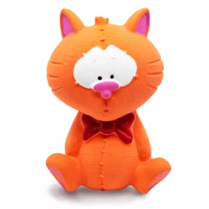 Fofos Latex Bi Cat Toy for Dogs | For Medium Chewers (Orange)