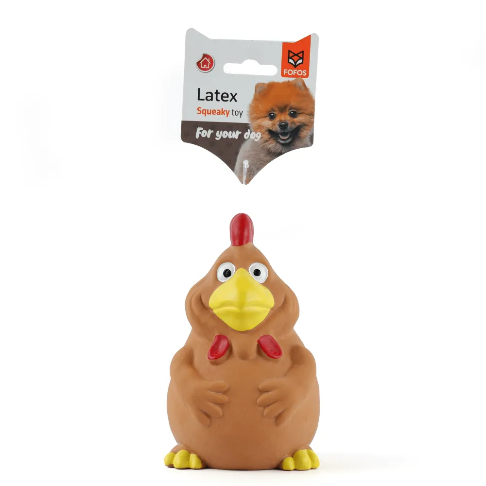 Fofos Latex Bi Rooster Toy for Dogs (Brown)