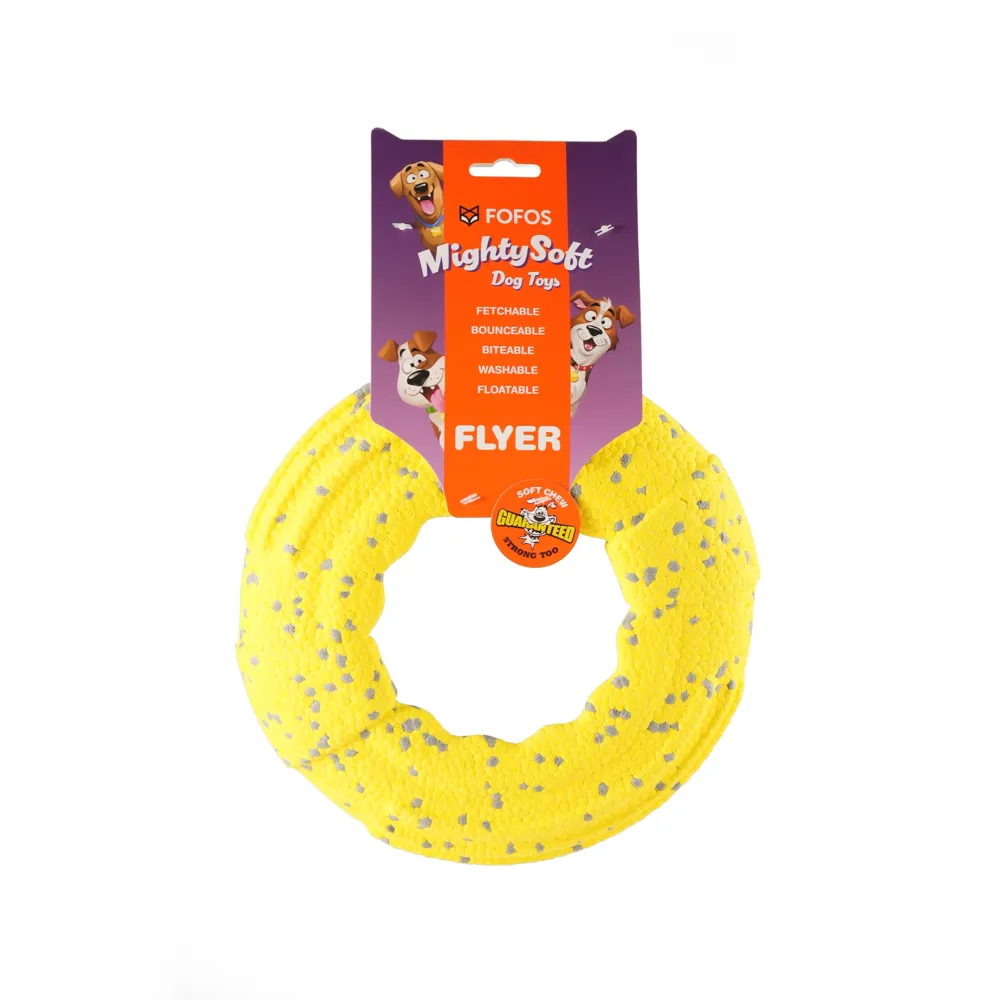 Fofos Super Lightweight and Durable Flyer Tug Toy for Dogs (Yellow)