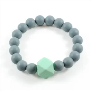 Glitter & Spice Adult Gemstone Teething Bracelet in Gray