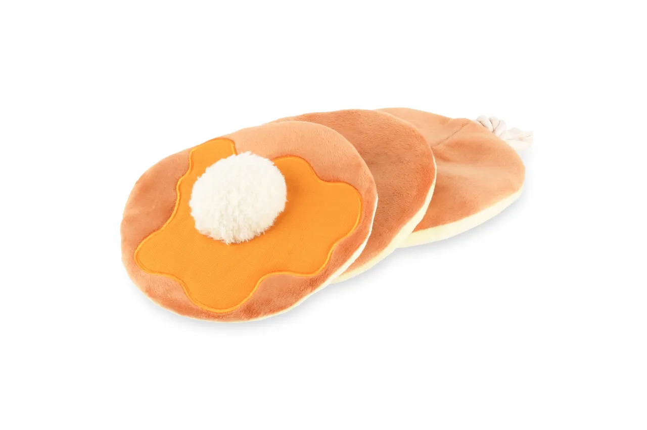 IHOP x P.L.A.Y. Squeaky Plush Dog toys, Pancake Pup Stack