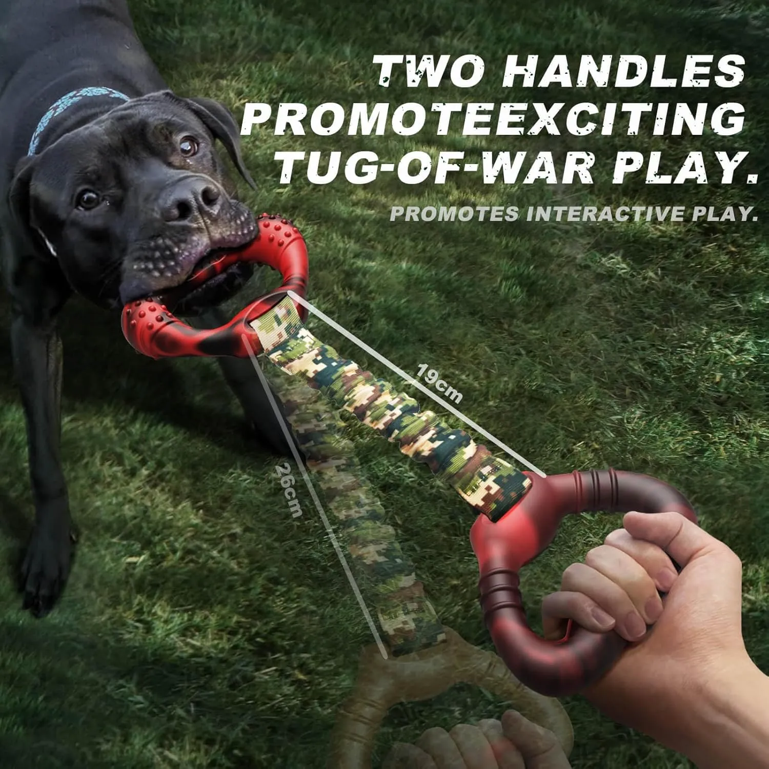 Interactive Dog Toys for Aggressive Chewers, Durable Dog Toys for Large Dogs, Dog Chew Toys Perfect for Aggressive Chewers, Tough Dog Toys for Boredom, Red Black