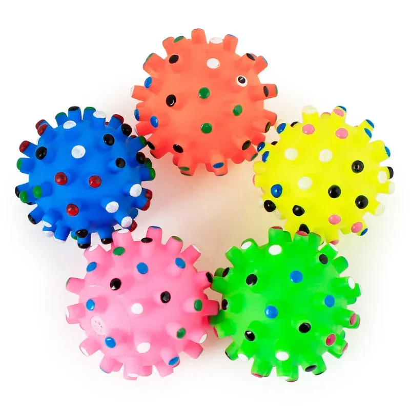 Interactive Squeaky Rubber Ball for Small Dogs