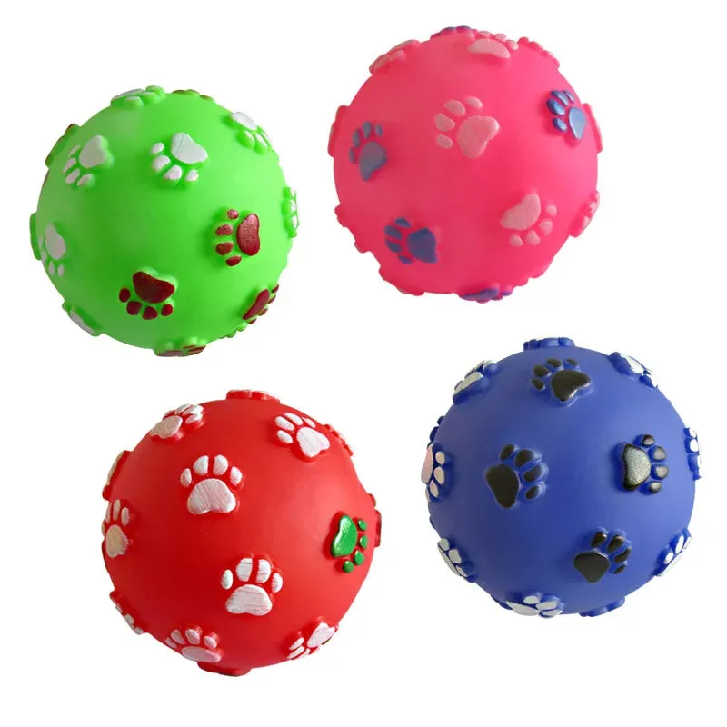 Interactive Squeaky Rubber Ball for Small Dogs