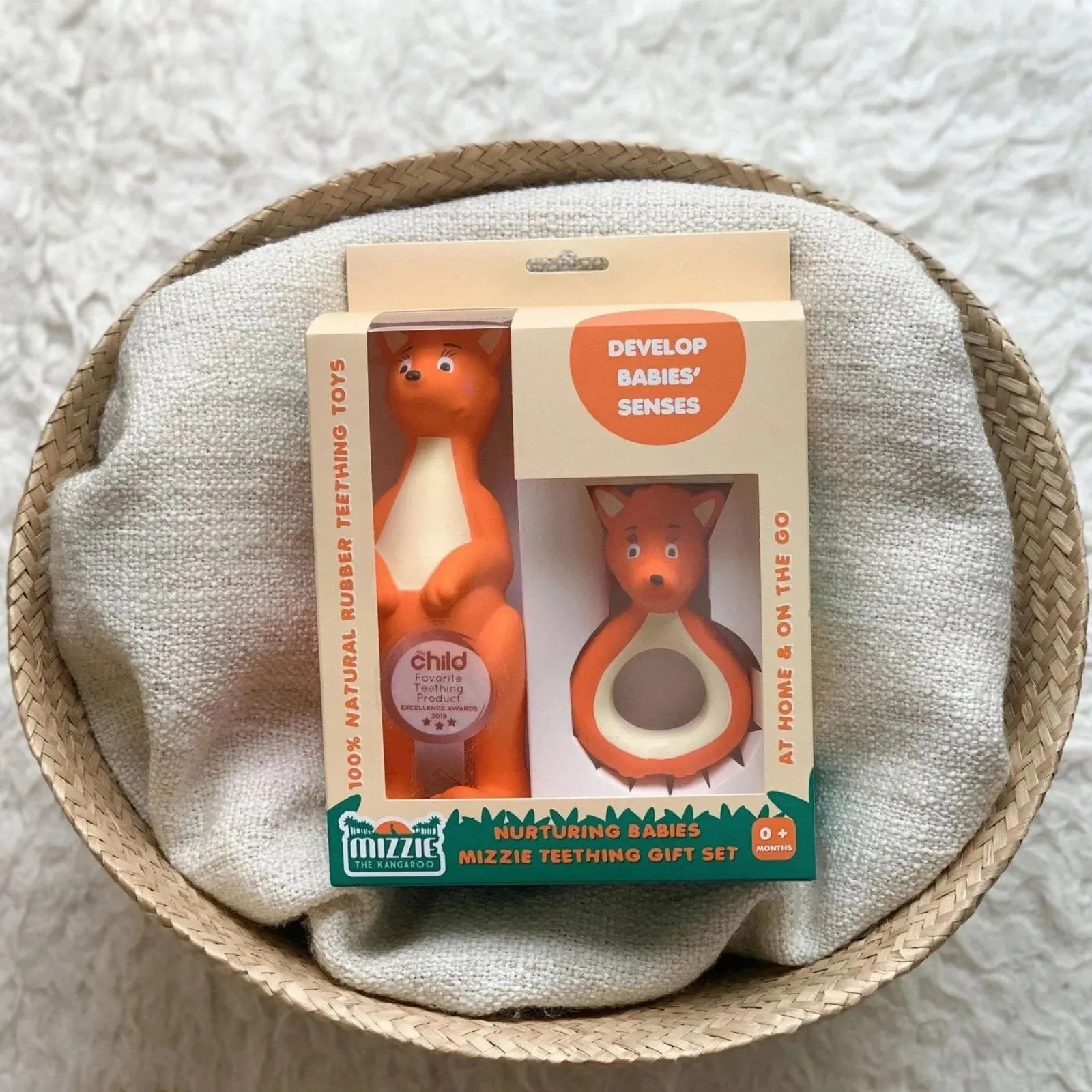 Mizzie the Kangaroo Nurturing Babies Mizzie Teether Gift Set