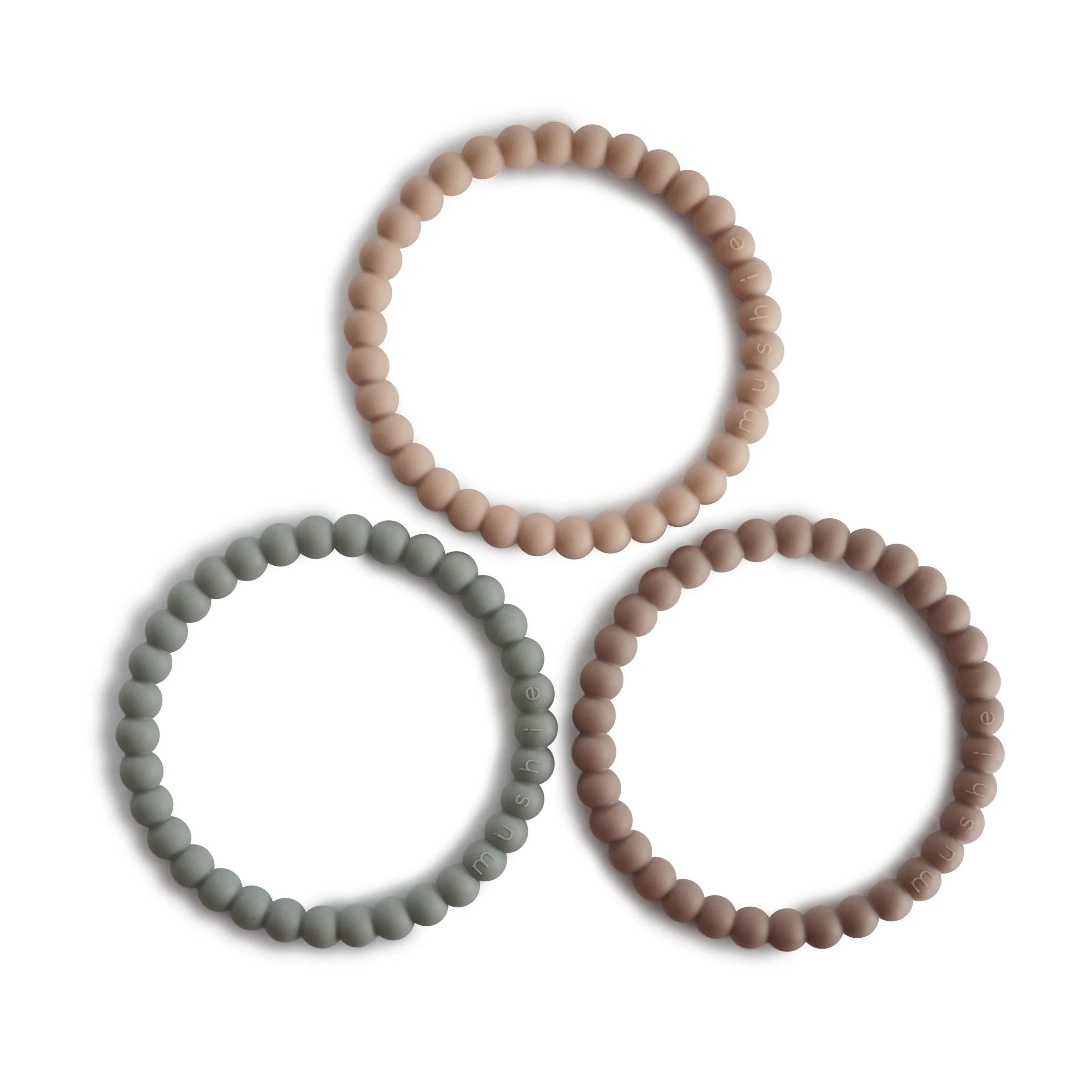 Mushie Pearl Silicone Teething Bracelet 3 Pack