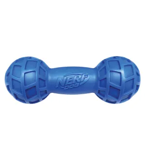 Nerf Bash EXO Micro Squeak Barbell Toy for Dogs (Blue/Green)