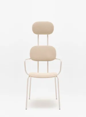 New School Upholstered Chair with Headrest and 4-Legged Base (Customizable)