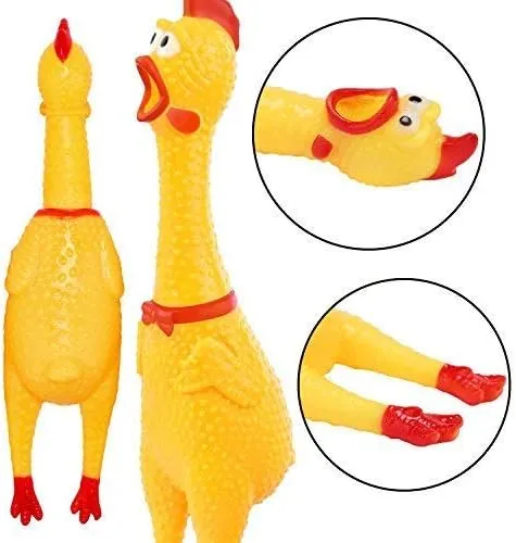 Screaming Chicken Chew Toy for Dogs - Rubber Chicken - 40cm