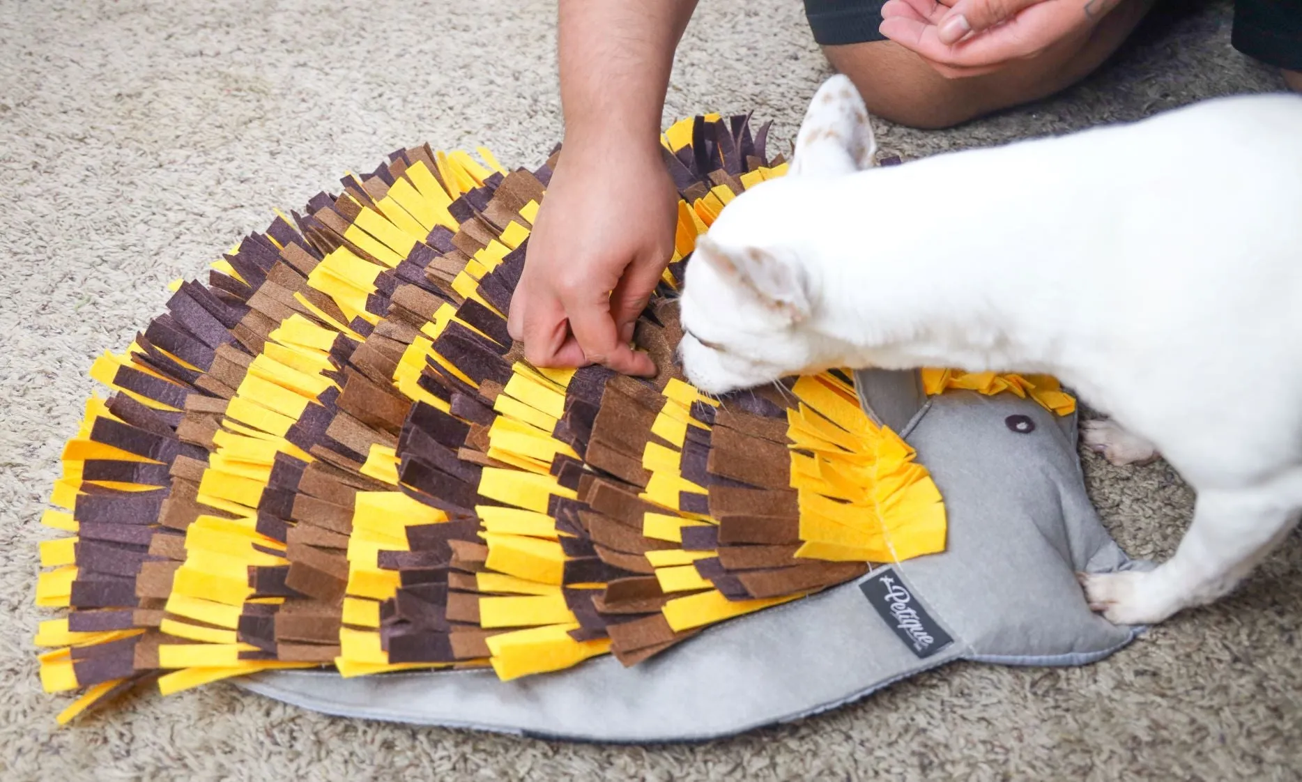 Snuffle Mat Puzzle Pad – Hedgehog: Enrichment Toy Stimulates & Entertains Pets, Keeps Them Occupied & Happy, Encourages Quiet Behavior, Aids Behavior Training, Easy to Clean, for Pets