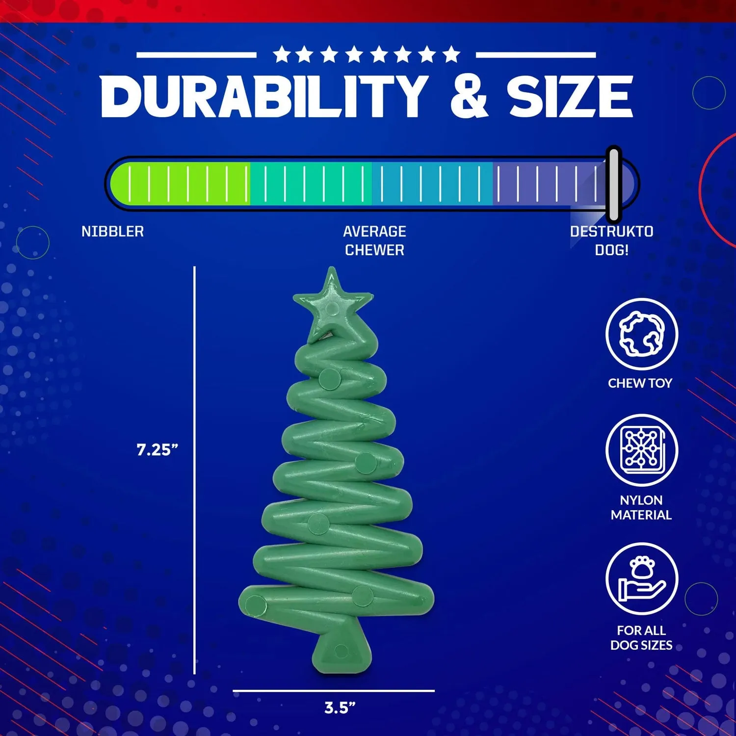 SodaPup Christmas Tree Ultra Durable Nylon Chew