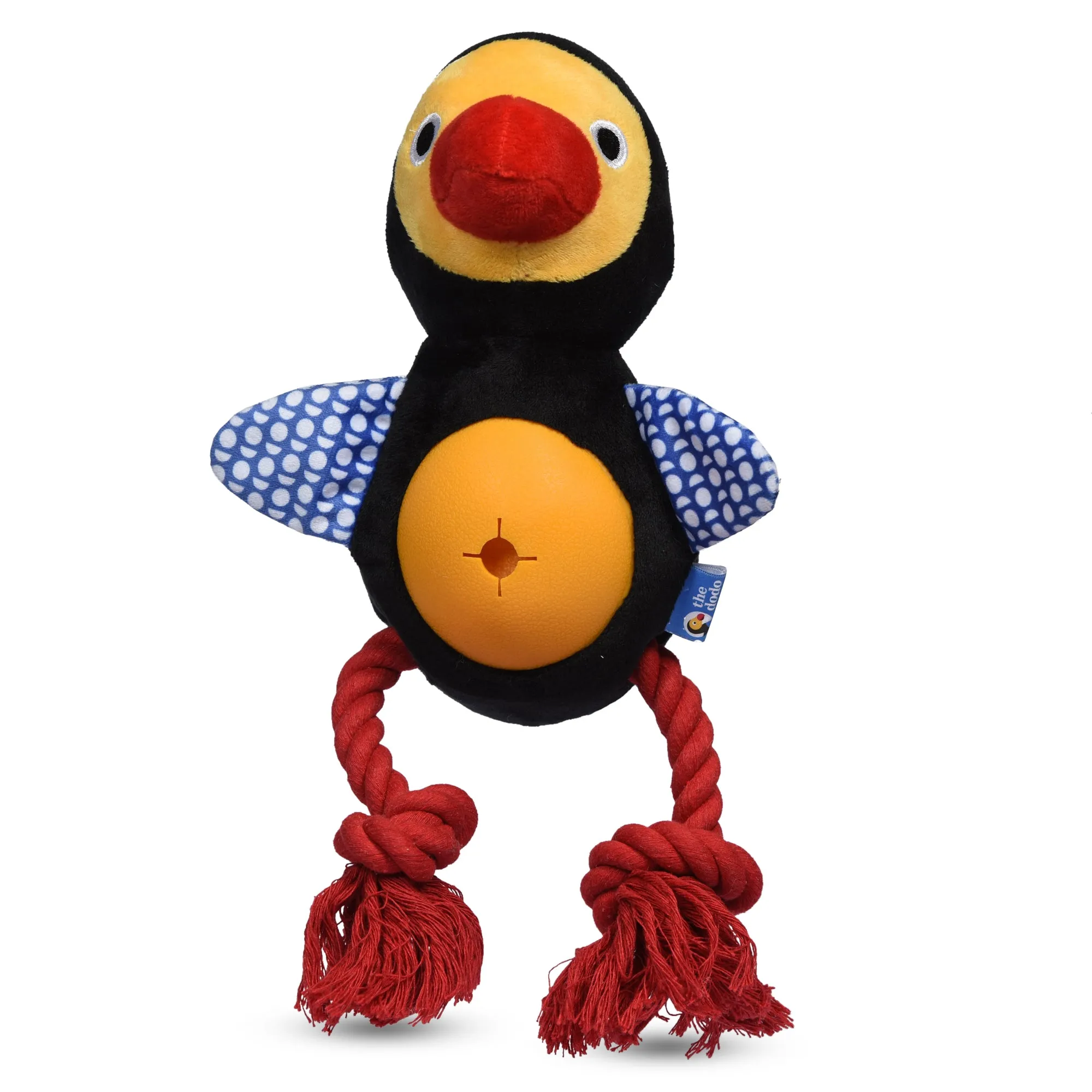 The Dodo Treat Dispensing Toy for Dogs with Rope Legs for Chewing