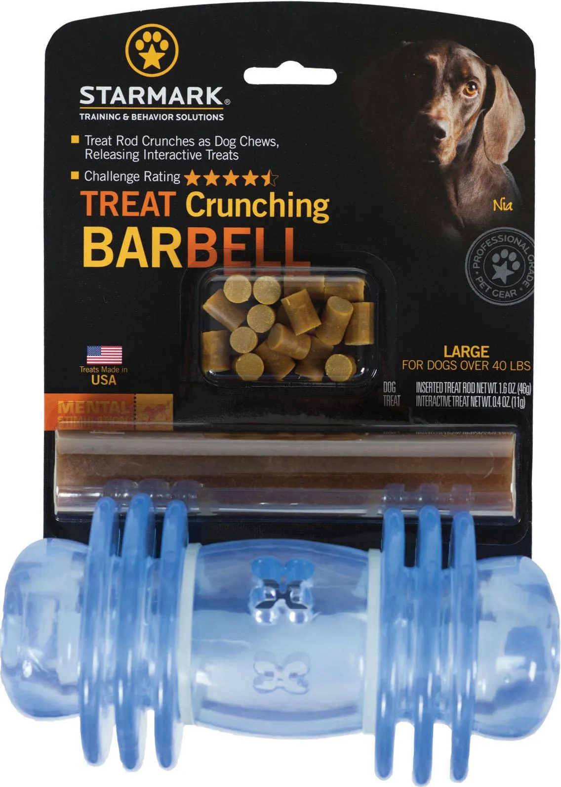 Treat Dispensing Barbell Dog Chew