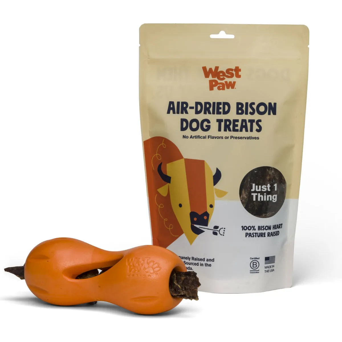 West Paw Air Dried Bison Heart Treats 2.5oz