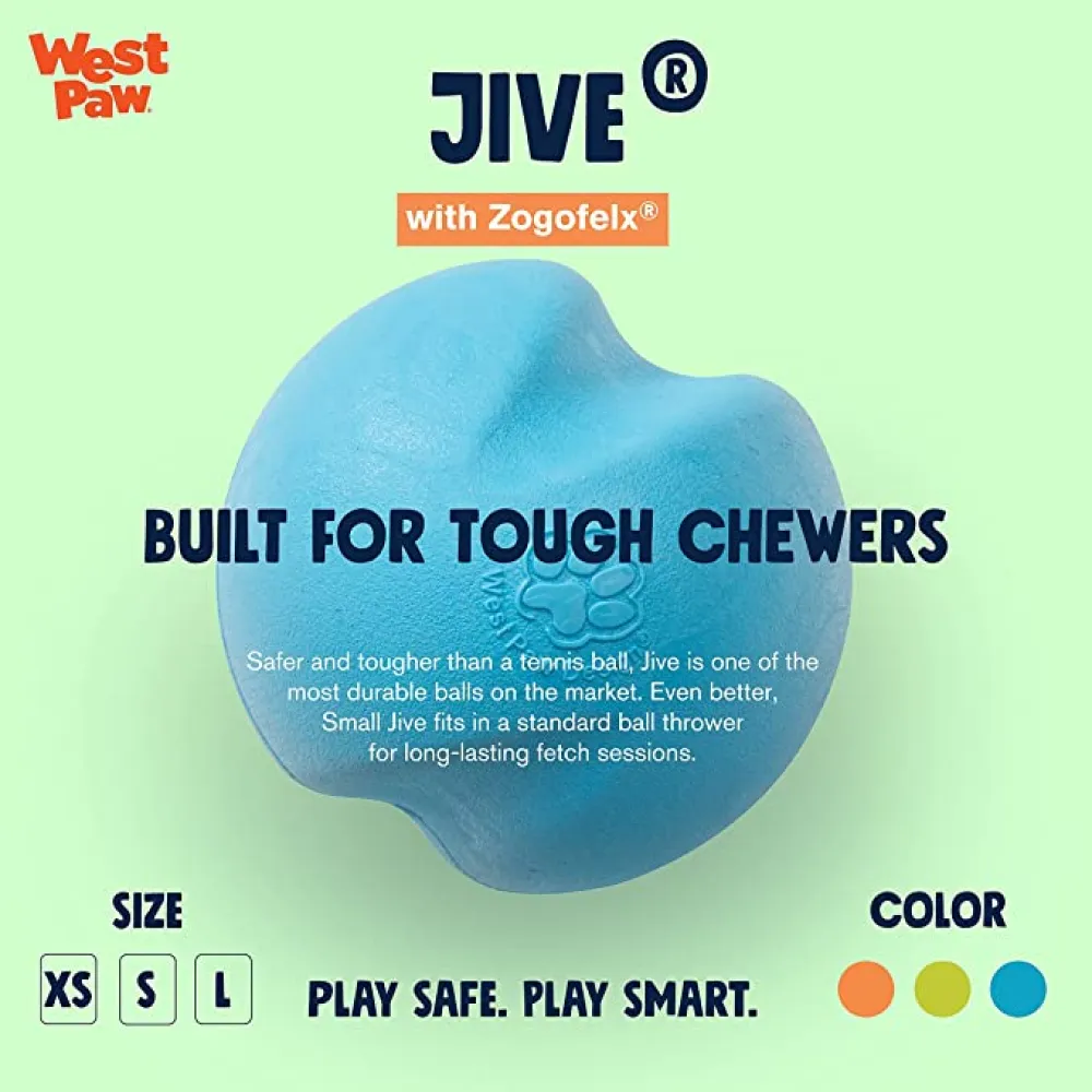 West Paw Design Jive Chew Toy for Dogs (Aqua)