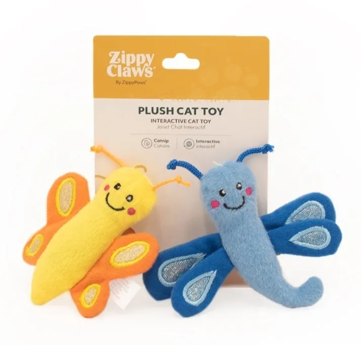 Zippy Paws ZippyClaws Cat Toy - Butterfly and Dragonfly 2-Pack